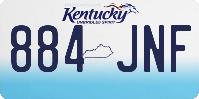 KY license plate 884JNF