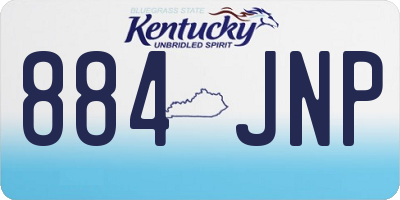KY license plate 884JNP