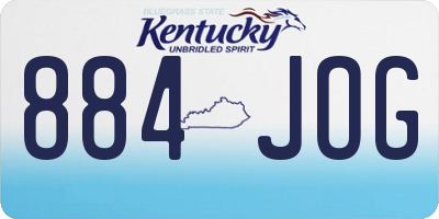 KY license plate 884JOG
