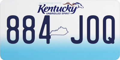 KY license plate 884JOQ