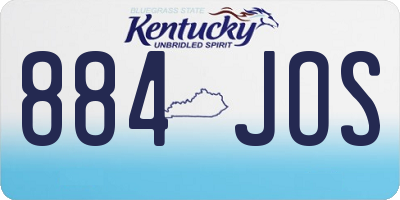 KY license plate 884JOS