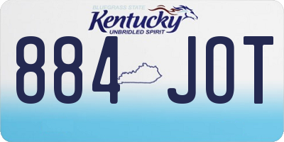 KY license plate 884JOT