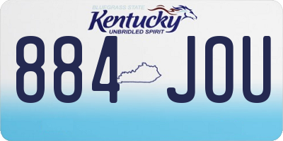 KY license plate 884JOU
