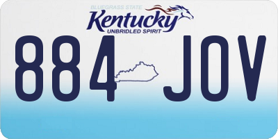KY license plate 884JOV