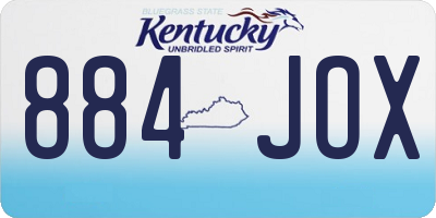 KY license plate 884JOX