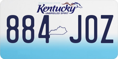 KY license plate 884JOZ