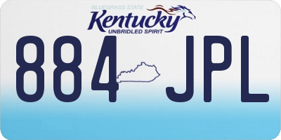 KY license plate 884JPL