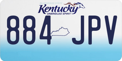 KY license plate 884JPV