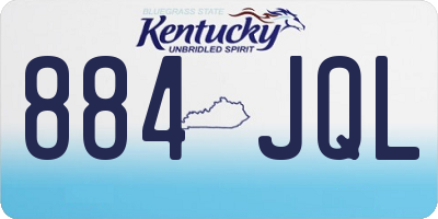 KY license plate 884JQL