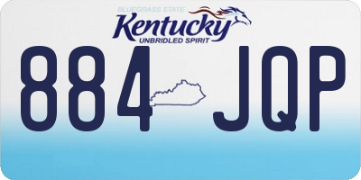 KY license plate 884JQP
