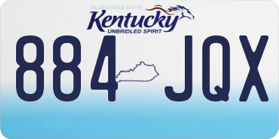 KY license plate 884JQX