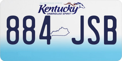 KY license plate 884JSB