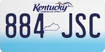 KY license plate 884JSC