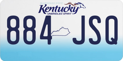 KY license plate 884JSQ