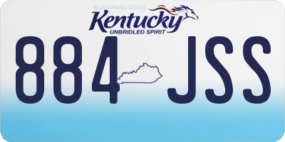 KY license plate 884JSS