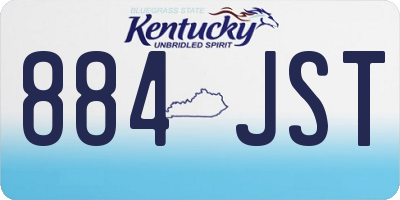 KY license plate 884JST