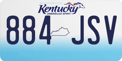 KY license plate 884JSV