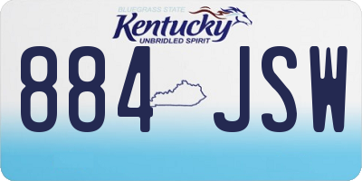 KY license plate 884JSW