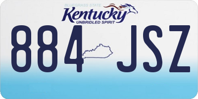 KY license plate 884JSZ