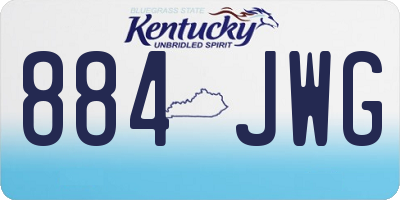 KY license plate 884JWG