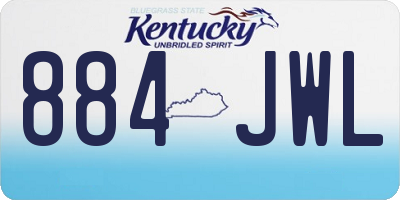 KY license plate 884JWL