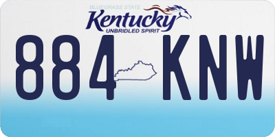 KY license plate 884KNW