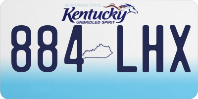 KY license plate 884LHX