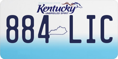KY license plate 884LIC