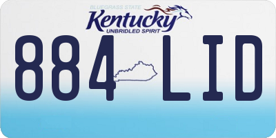 KY license plate 884LID