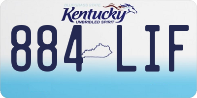KY license plate 884LIF