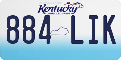 KY license plate 884LIK