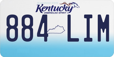 KY license plate 884LIM