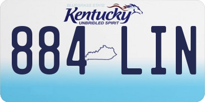 KY license plate 884LIN