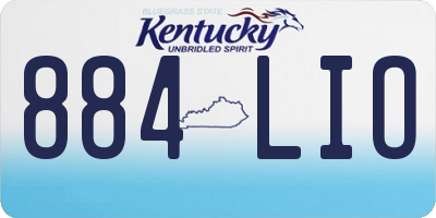 KY license plate 884LIO