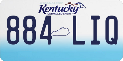 KY license plate 884LIQ