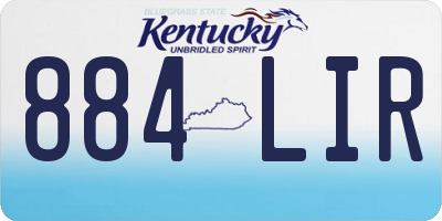 KY license plate 884LIR