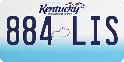 KY license plate 884LIS