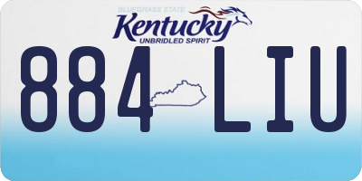 KY license plate 884LIU