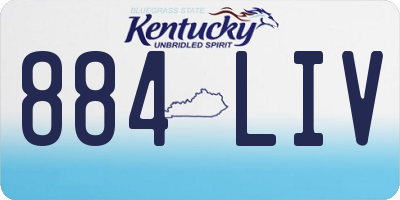 KY license plate 884LIV