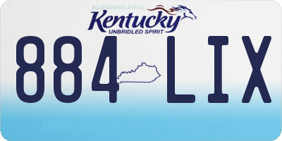 KY license plate 884LIX