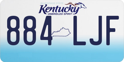 KY license plate 884LJF