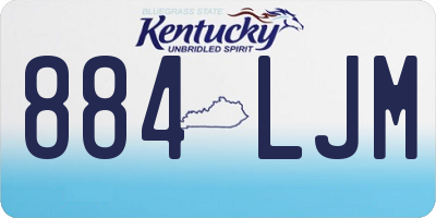 KY license plate 884LJM
