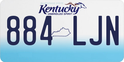 KY license plate 884LJN