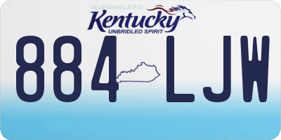 KY license plate 884LJW