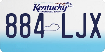 KY license plate 884LJX