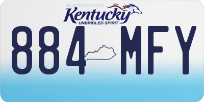 KY license plate 884MFY