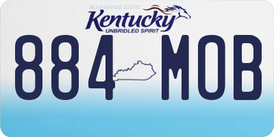 KY license plate 884MOB