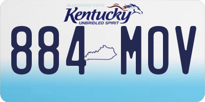 KY license plate 884MOV