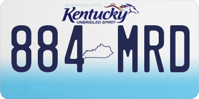 KY license plate 884MRD