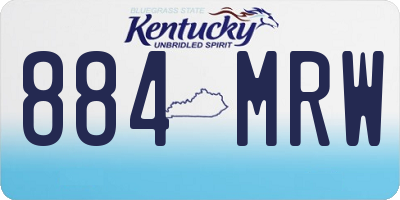 KY license plate 884MRW